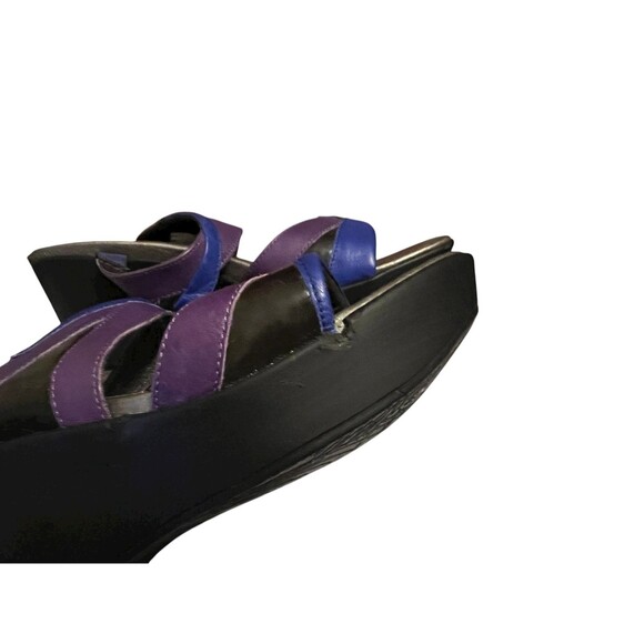 Naot Siren Comfort Wedge Sandals  EU 37 / US 6  Purple Blue & Black Leather - Picture 8 of 13